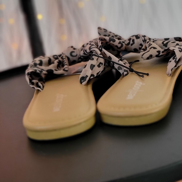 NWT WESTLOOP Leopard Bow slide sandals - Picture 6 of 14